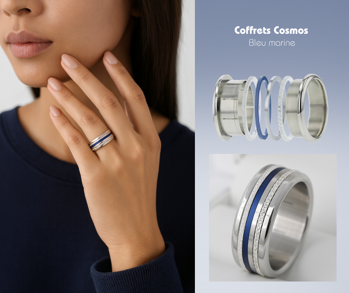 DISPO EN SOLO (uniquement 27-28.09)  - "Mini Aura Authentique" en argent 925 serti de zircons pour bague mood interchangeable