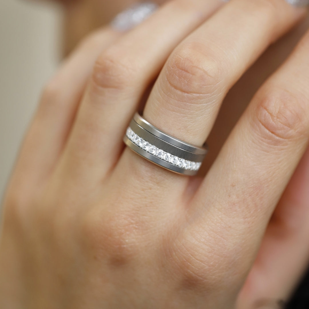 💍 Innenring (Medium Addon) "Authentische Aura" aus 925 Silber mit Zirkonia Steine besetzt