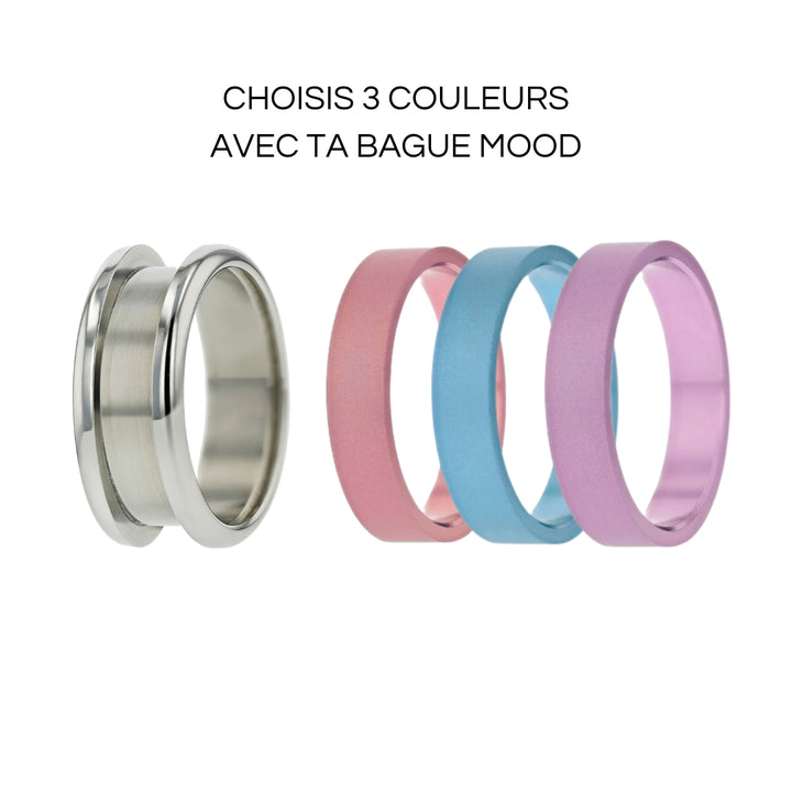 Starter mood Ring mit 3 farbigen Innenringe (Farben nach Wahl)