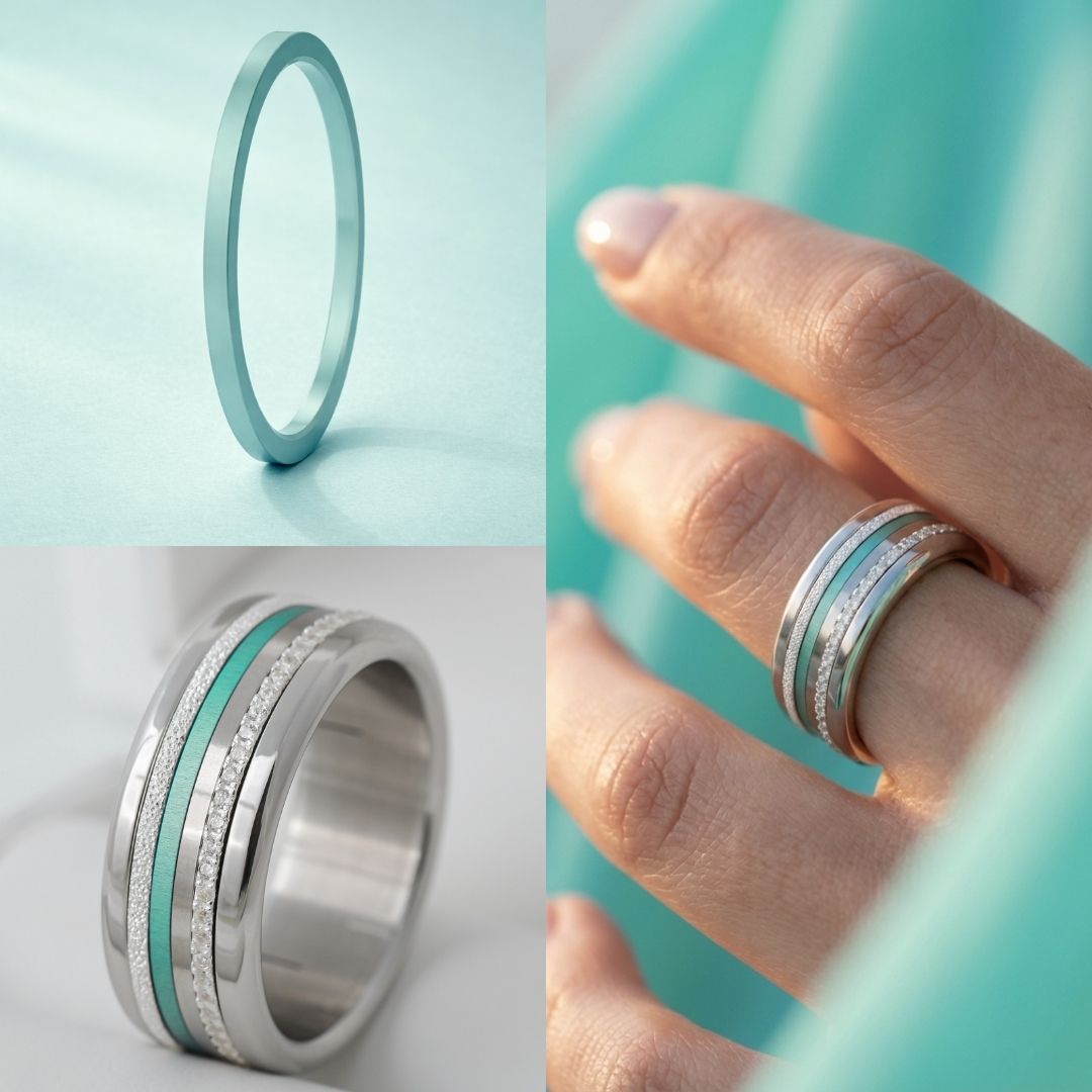 Mini(s) en aluminium vert pastel, pour bague mood interchangeable