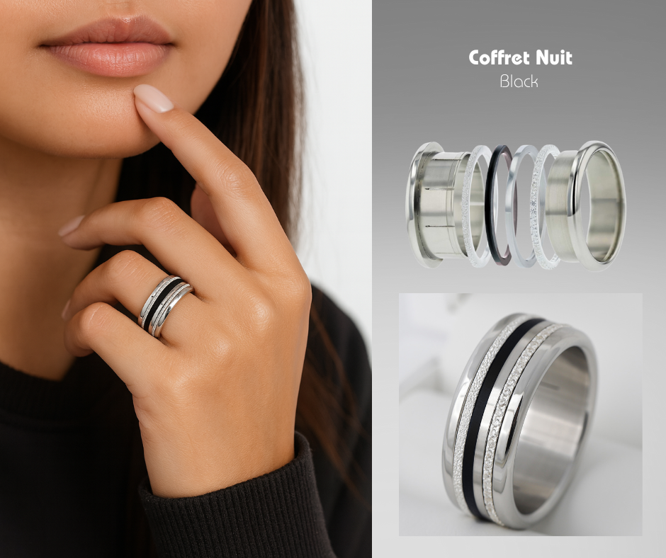 DISPO EN SOLO (uniquement 27-28.09)  - "Mini Aura Authentique" en argent 925 serti de zircons pour bague mood interchangeable