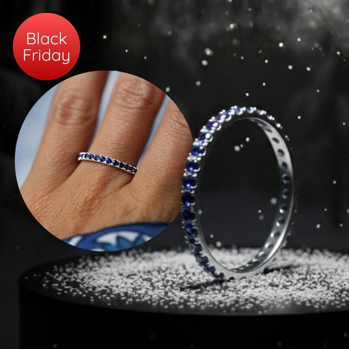 💍 Innenring (Medium Addon) "Königliche Aura" aus 925er Silber mit intensiv blauen Zirkonia Steine besetzt