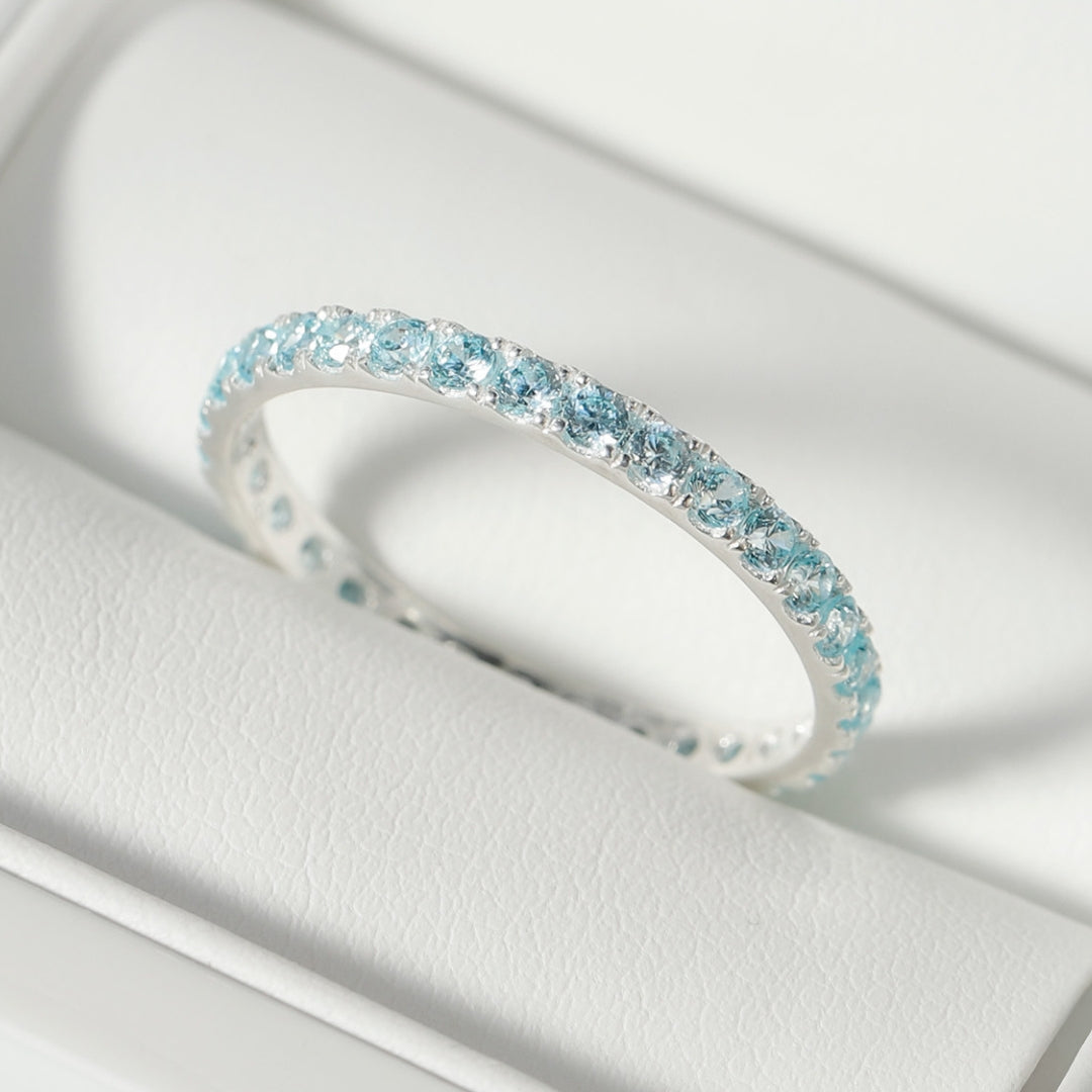 Aura mood Ring mit drei auswechselbaren Innenringen – eins aus 925 Silber mit Zirkonia-Steinen