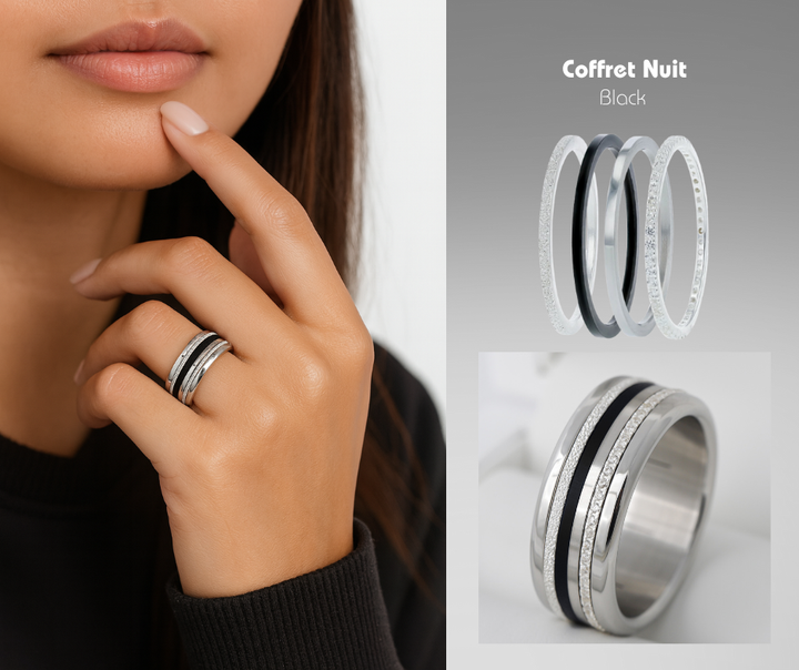 [Offre d'automne] Pack de 4 anneaux  mood "Astral mini" pour bague mood interchangeable