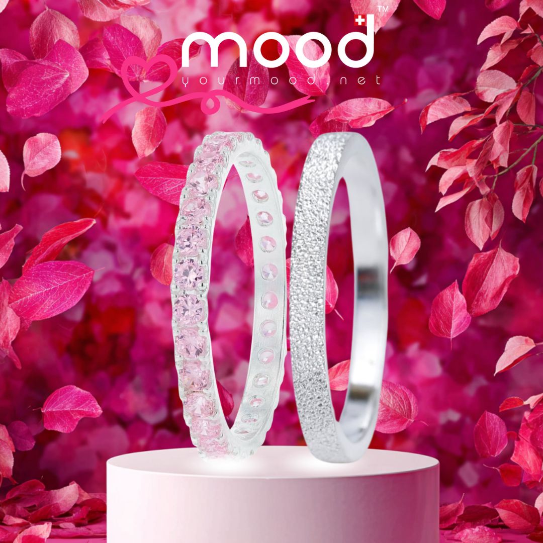  🎀 „Pink Oktober“-Set 2025: Sakura Aura & Ewiger Schnee (2 Innenringe für deinen mood Ring)