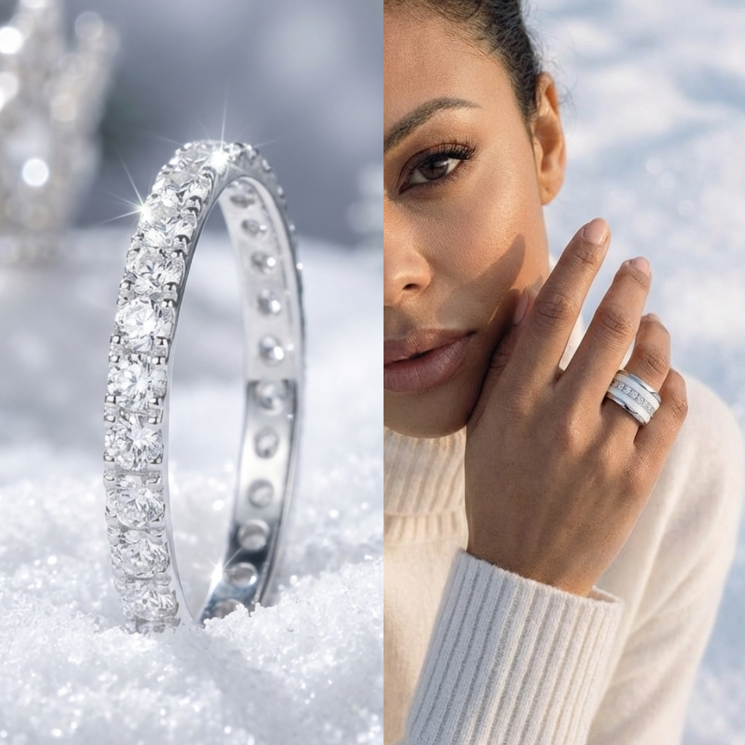 💍 Innenring (Medium Addon) "Authentische Aura" aus 925 Silber mit Zirkonia Steine besetzt