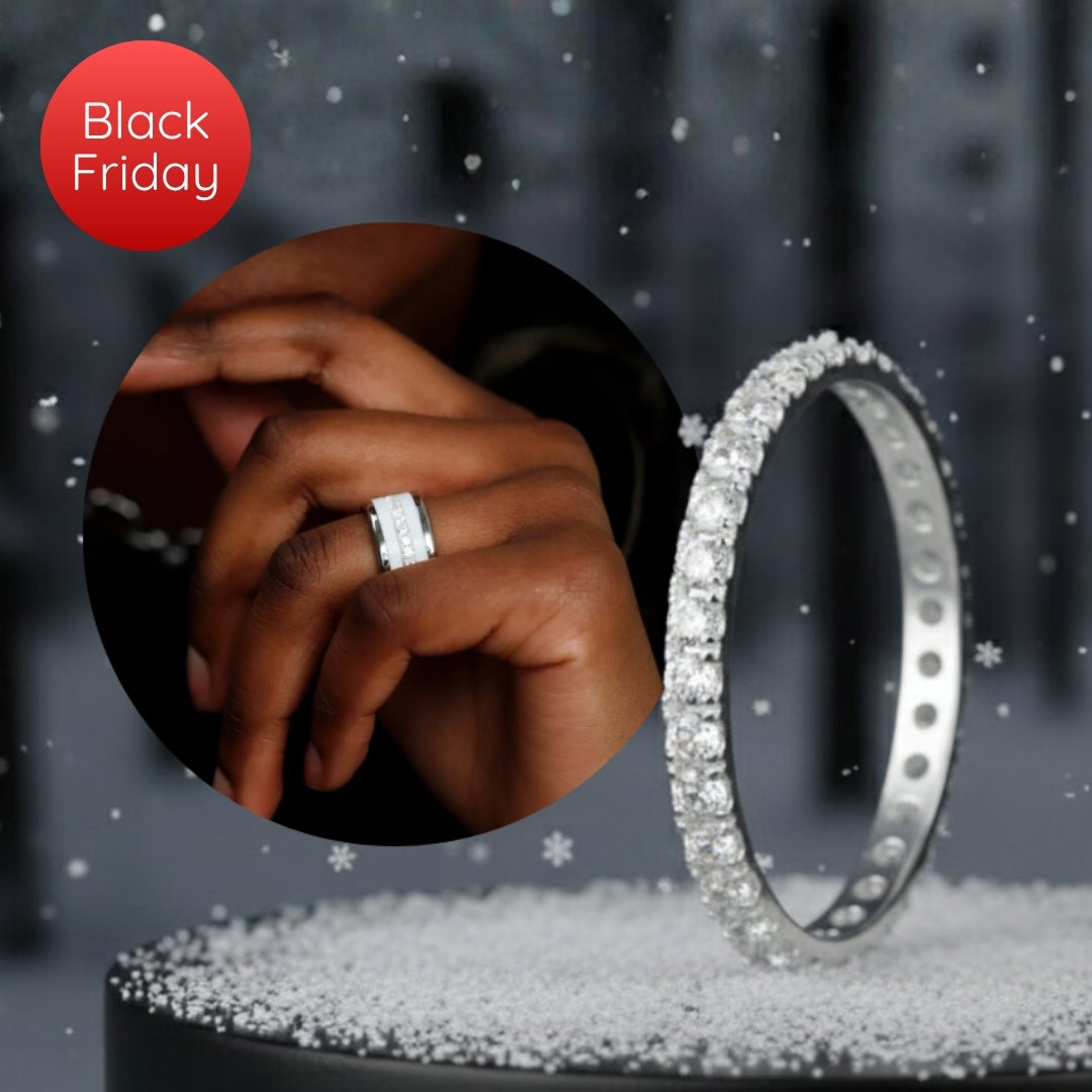 💍 Innenring (Medium Addon) "Authentische Aura" aus 925 Silber mit Zirkonia Steine besetzt