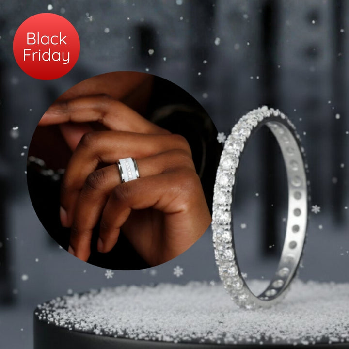 💍 Innenring (Medium Addon) "Authentische Aura" aus 925 Silber mit Zirkonia Steine besetzt