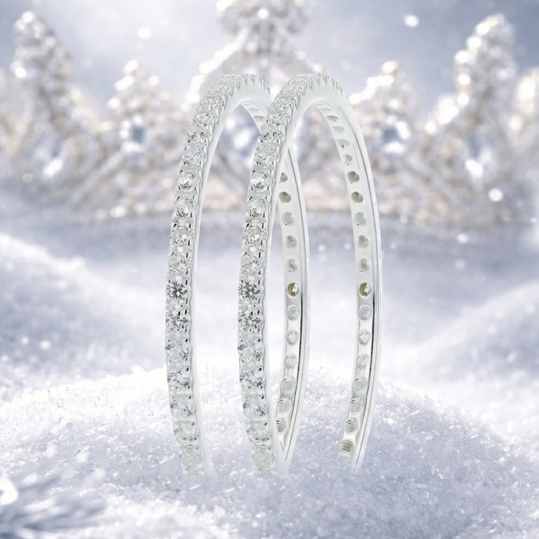 Set of 2 Inner rings (Mini addons) "Mini Aura Authentic" 925 silver set with zircons for interchangeable mood ring