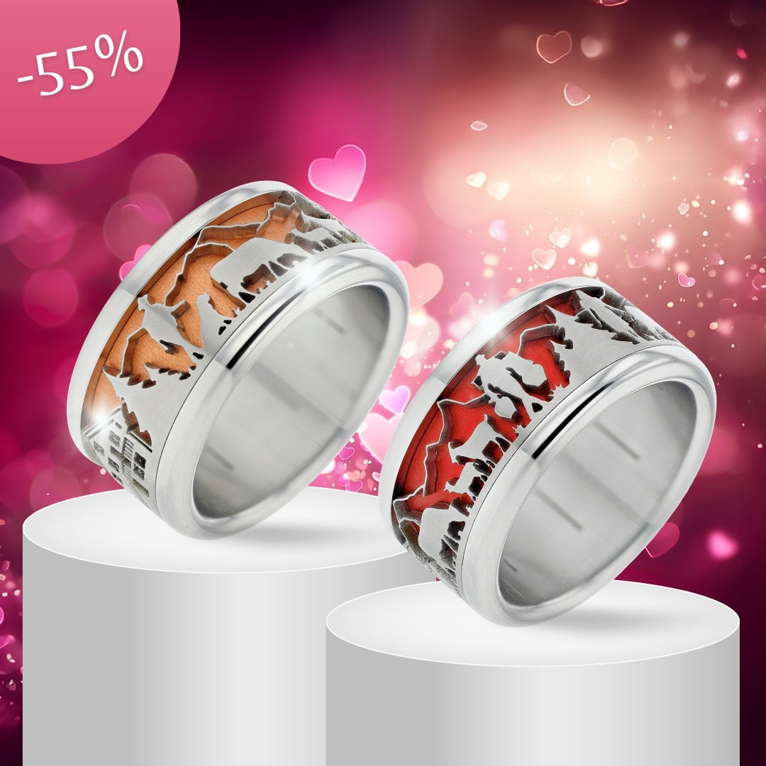 Ringset Poya with 7 colors of choice Interchangeable mood ring Mood Collection