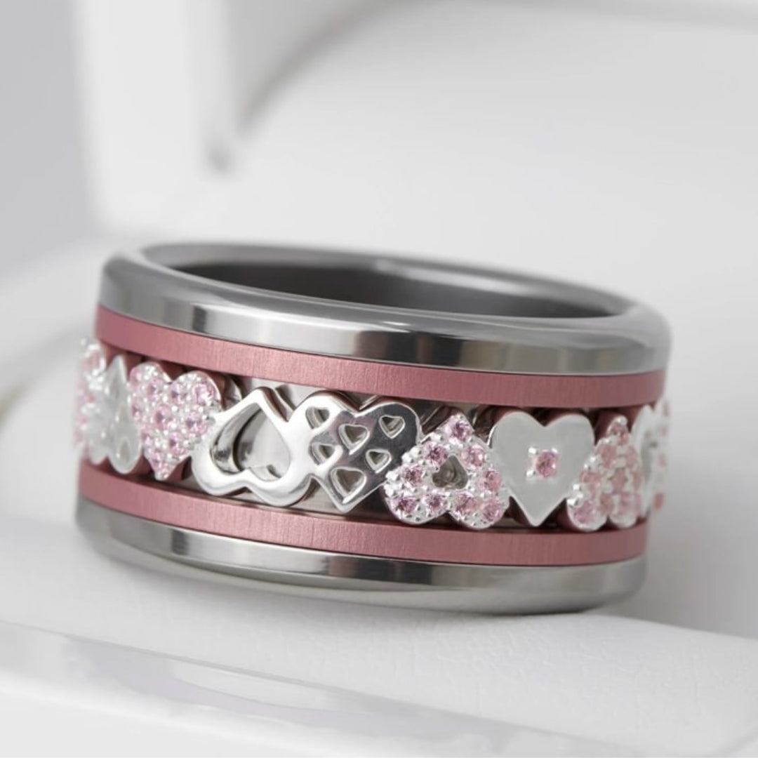 🎀 Pack de 2 minis en aluminium rose pastel,  pour bague mood interchangeable