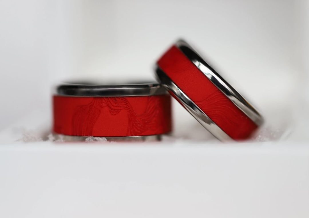 10 🎁 Innenring (Addon oder 2/3 Addon) "Weihnachtsgalaxie" aus rotem sandgestrahltem Polymer