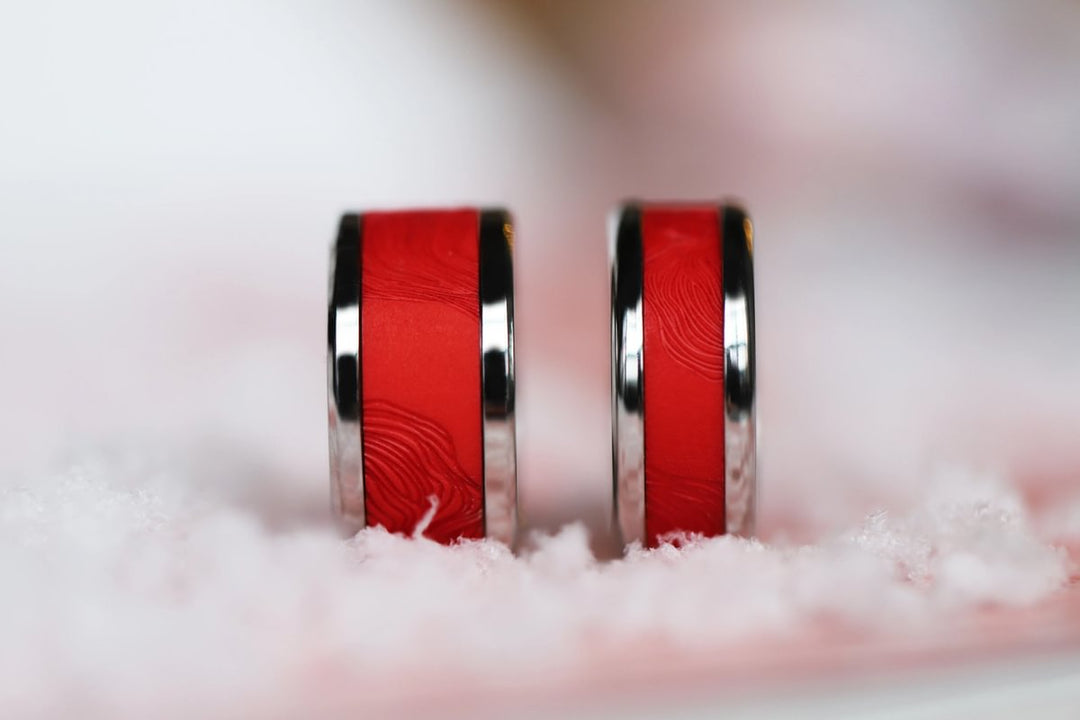 10 🎁 Innenring (Addon oder 2/3 Addon) "Weihnachtsgalaxie" aus rotem sandgestrahltem Polymer