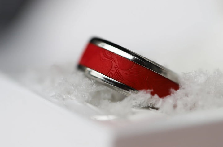 10 🎁 Innenring (Addon oder 2/3 Addon) "Weihnachtsgalaxie" aus rotem sandgestrahltem Polymer