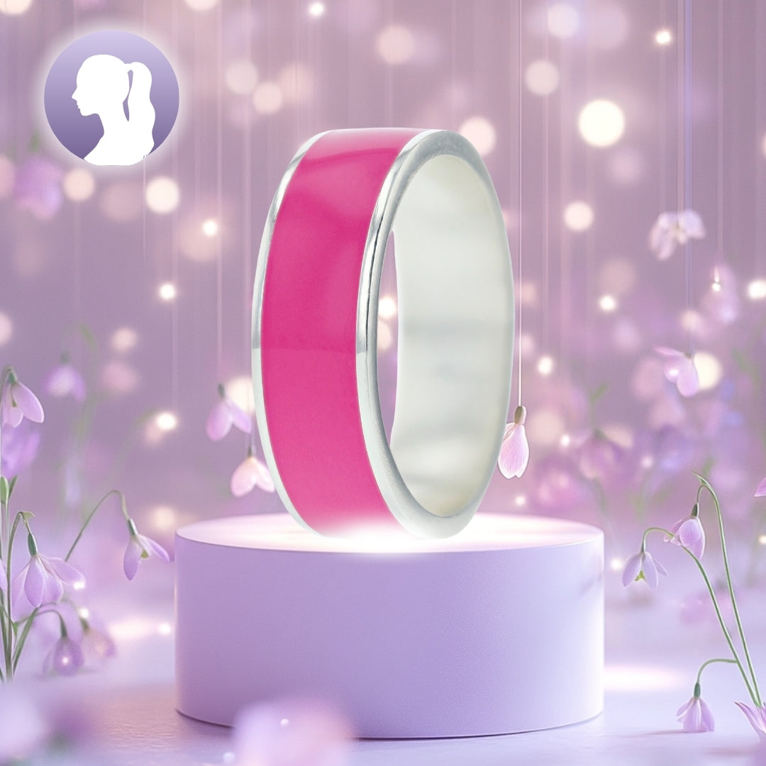 💓Innenring (Addon) aus 925er Silber mit einer fuchsienroten Emaille Beschichtung💓