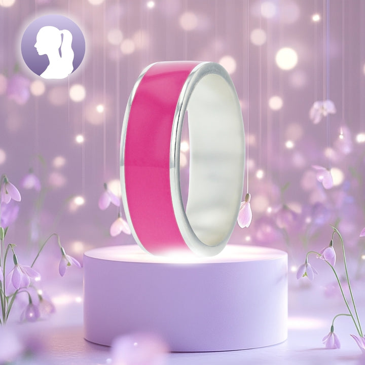 💓Innenring (Addon) aus 925er Silber mit einer fuchsienroten Emaille Beschichtung💓