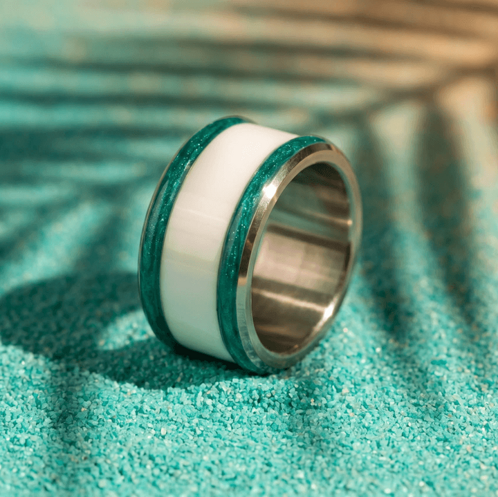 Base large "Aqua Acid" en acier carrée pour bague mood interchangeable