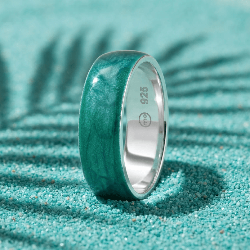 Anneau (addon) "Aqua Acid" en argent pour bague mood interchangeable