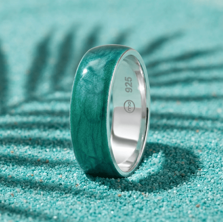 Anneau (addon) "Aqua Acid" en argent pour bague mood interchangeable