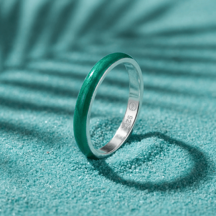 Anneau (medium) "Aqua Acid" en argent pour bague mood interchangeable