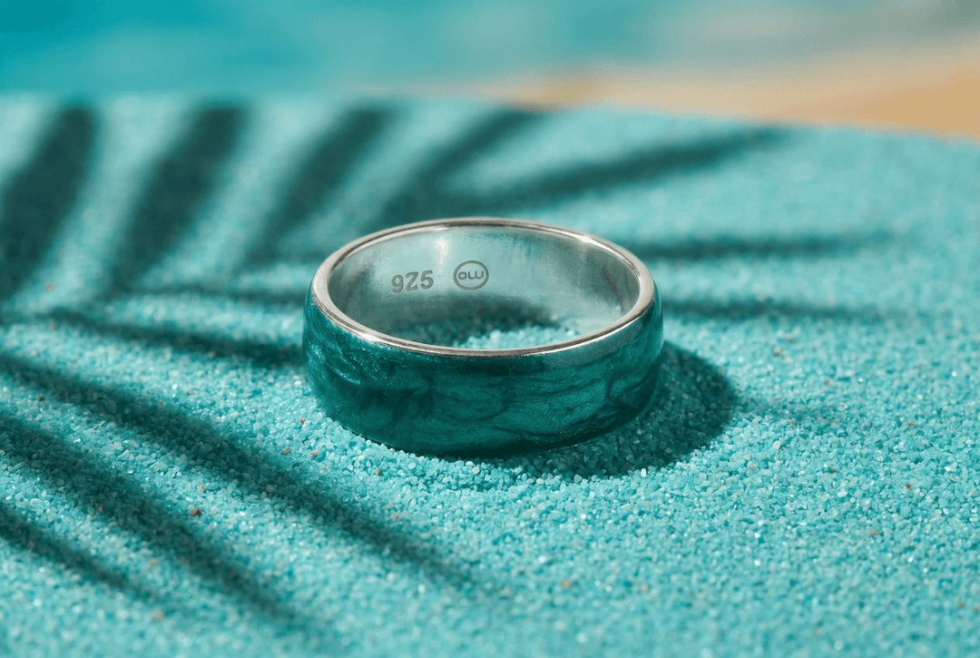 Anneau (addon) "Aqua Acid" en argent pour bague mood interchangeable