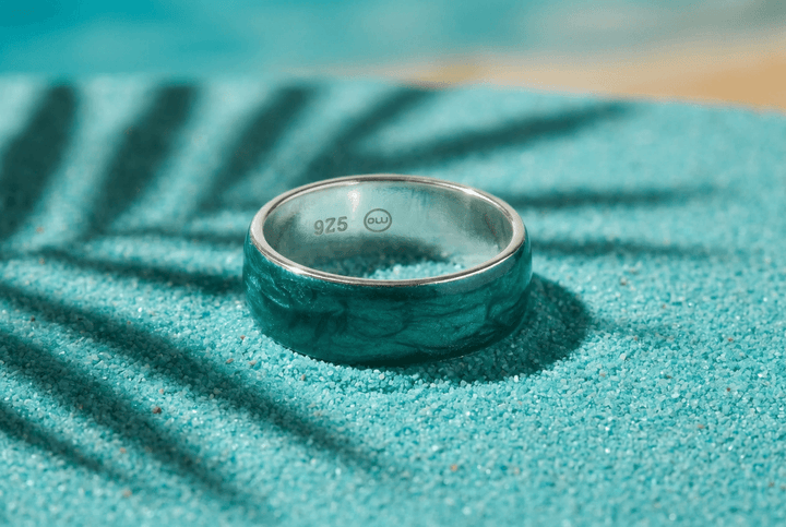 Anneau (addon) "Aqua Acid" en argent pour bague mood interchangeable