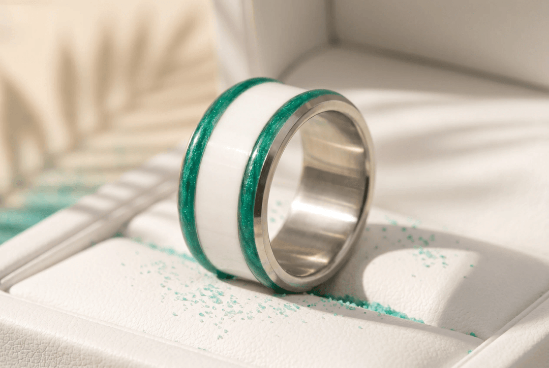 Base large "Aqua Acid" en acier carrée pour bague mood interchangeable