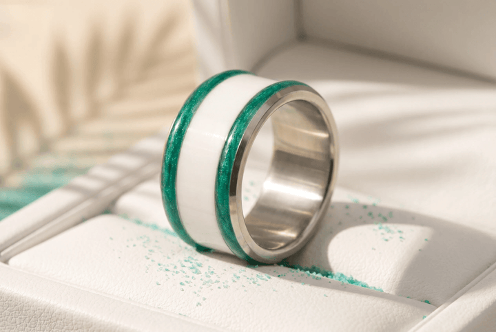 Base large "Aqua Acid" en acier carrée pour bague mood interchangeable