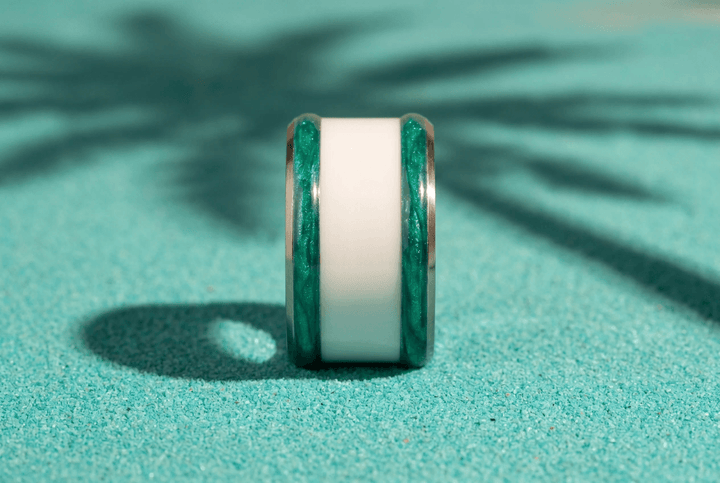 Base large "Aqua Acid" en acier carrée pour bague mood interchangeable