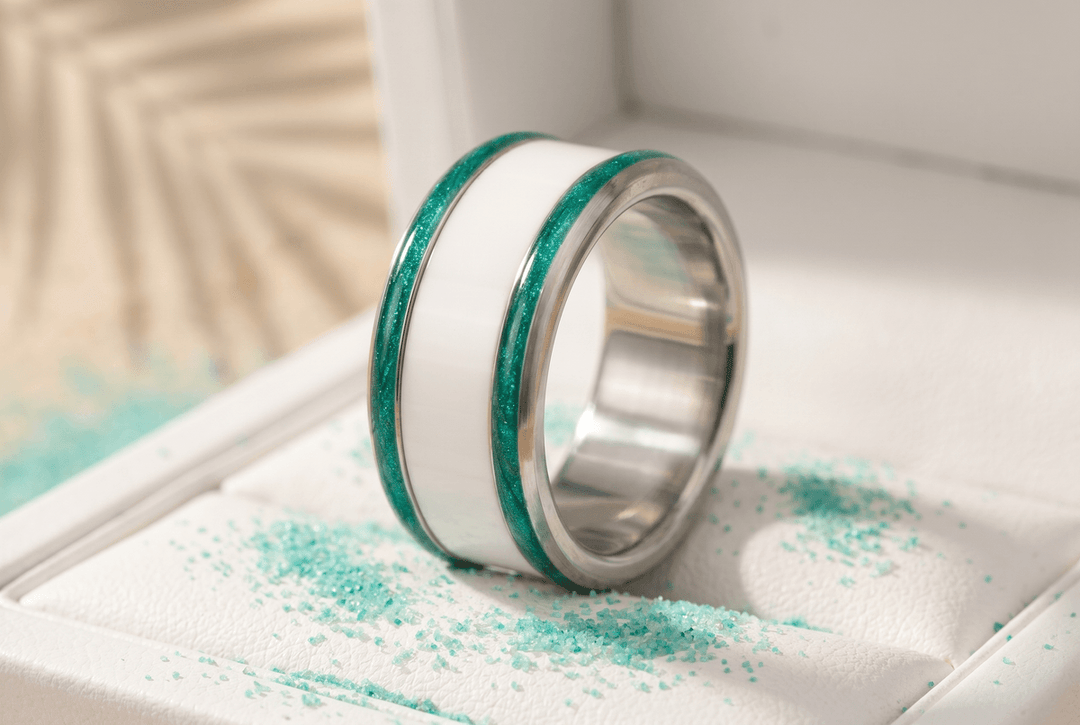 Base small "Aqua Acid" en acier carrée pour bague mood interchangeable