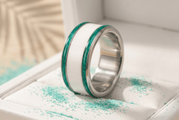 Base small "Aqua Acid" en acier carrée pour bague mood interchangeable