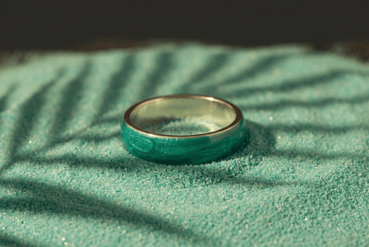 Anneau (deux tiers) "Aqua Acid" en argent pour bague mood interchangeable