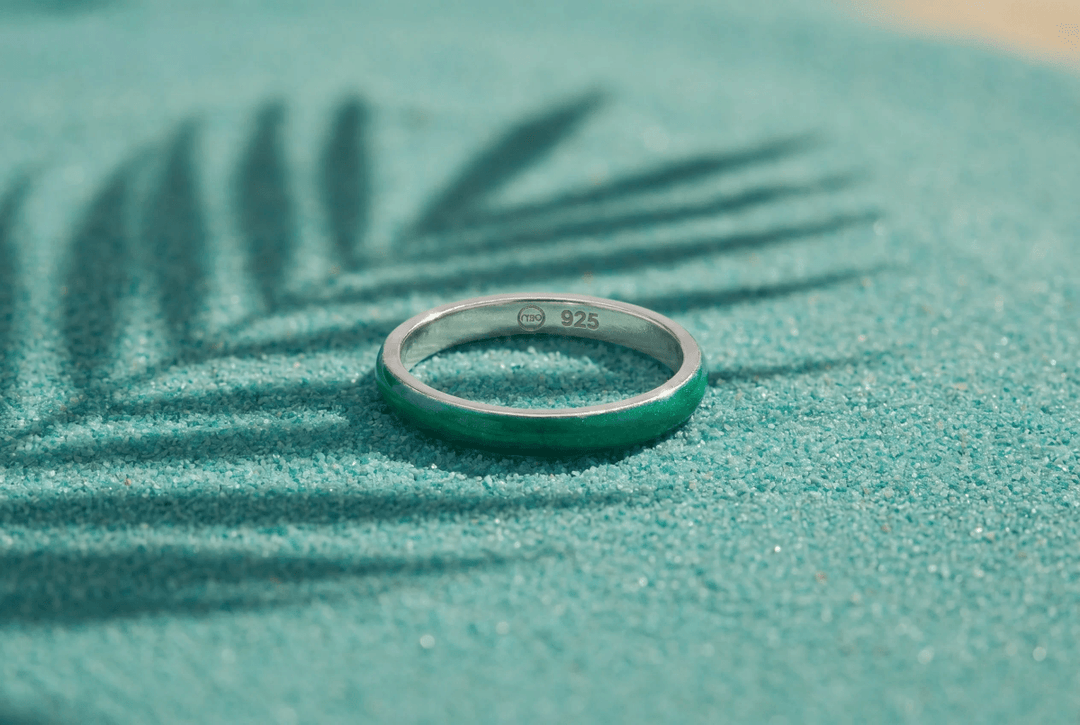Anneau (medium) "Aqua Acid" en argent pour bague mood interchangeable