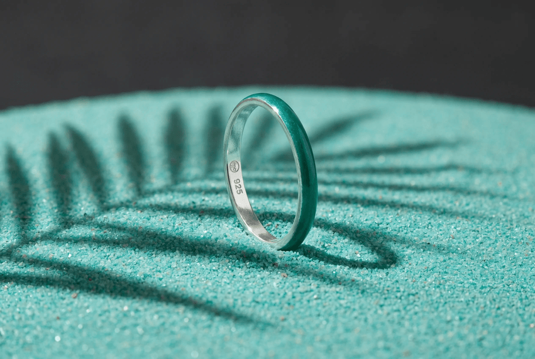Anneau (medium) "Aqua Acid" en argent pour bague mood interchangeable