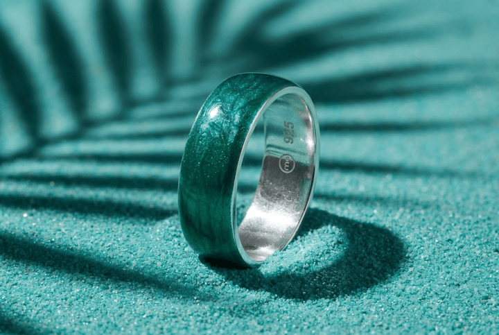 Anneau (addon) "Aqua Acid" en argent pour bague mood interchangeable