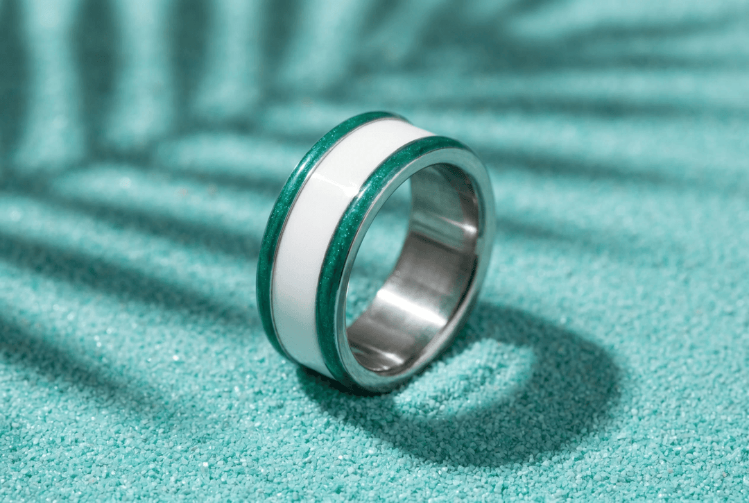 Base extra small "Aqua Acid" en acier carrée pour bague mood interchangeable