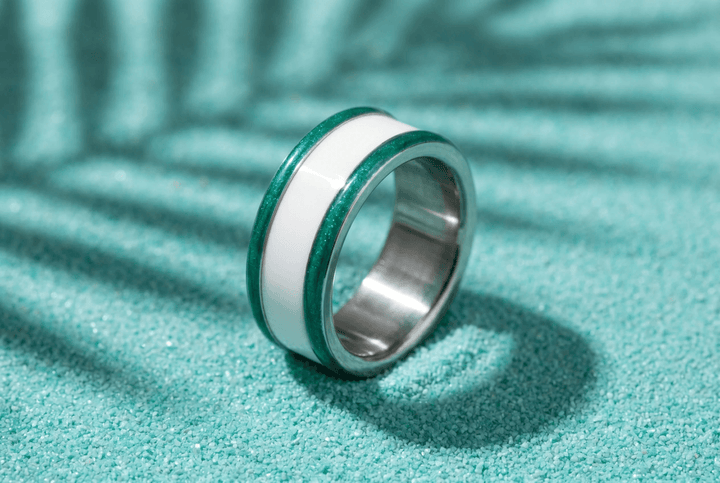 Base extra small "Aqua Acid" en acier carrée pour bague mood interchangeable