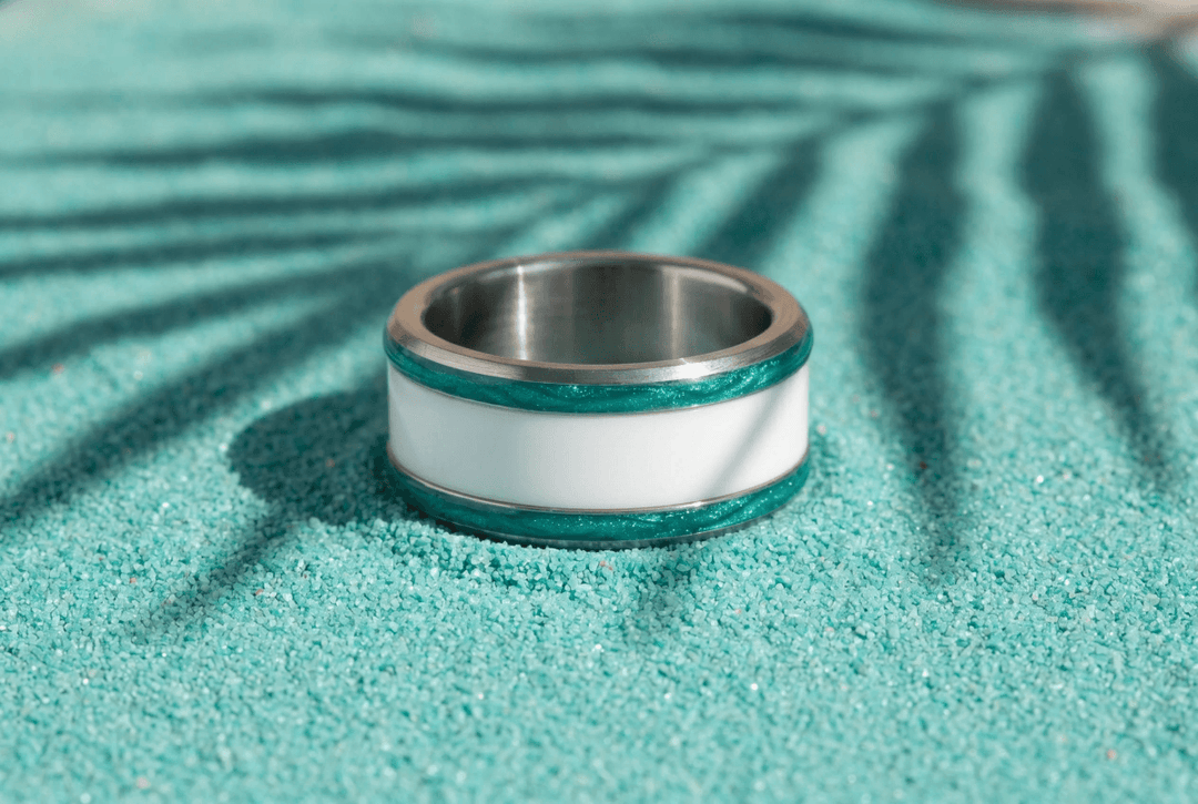 Base extra small "Aqua Acid" en acier carrée pour bague mood interchangeable