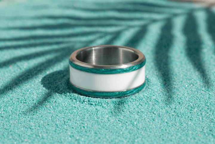 Base extra small "Aqua Acid" en acier carrée pour bague mood interchangeable