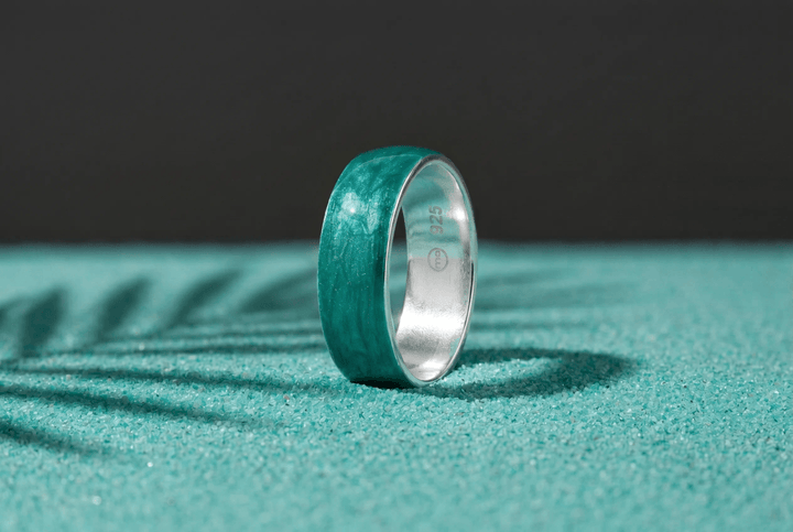 Anneau (addon) "Aqua Acid" en argent pour bague mood interchangeable