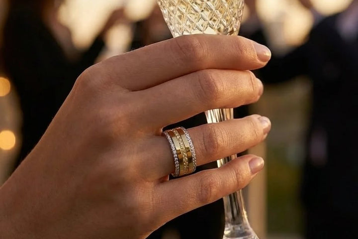 💍 Anneau (addon medium) "Auror" Aura en argent 925 serti de zircons jaunes clairs