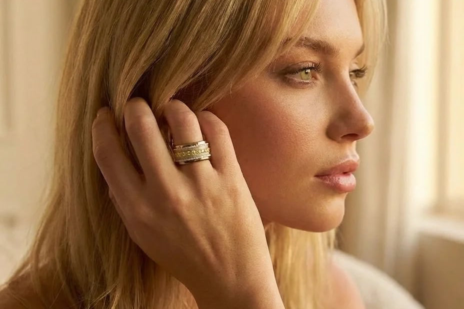 💍 Anneau (addon medium) "Auror" Aura en argent 925 serti de zircons jaunes clairs