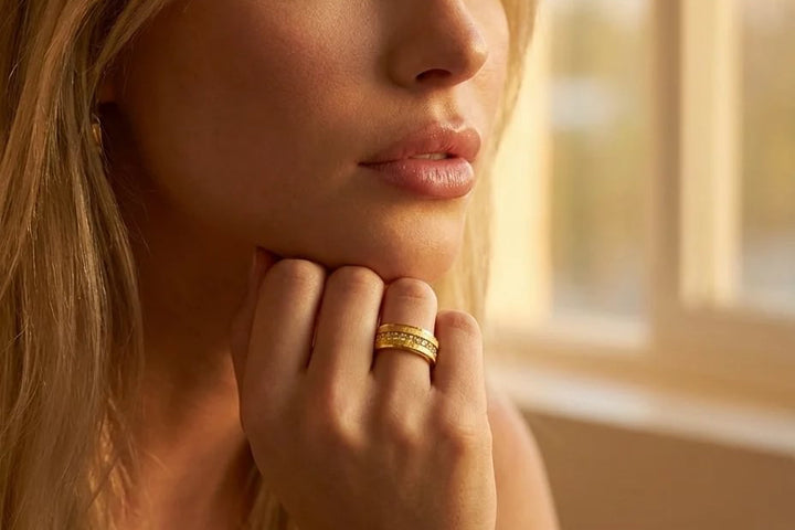 💍 Anneau (addon medium) "Auror" Aura en argent 925 serti de zircons jaunes clairs