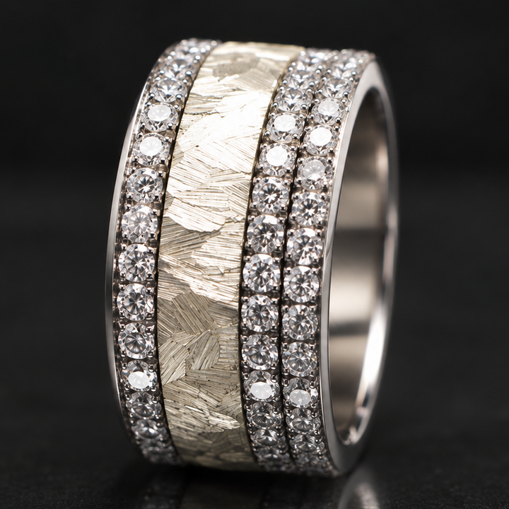 Anneau (deux tiers) en argent 925 « Paillettes » pour bague mood interchangeable