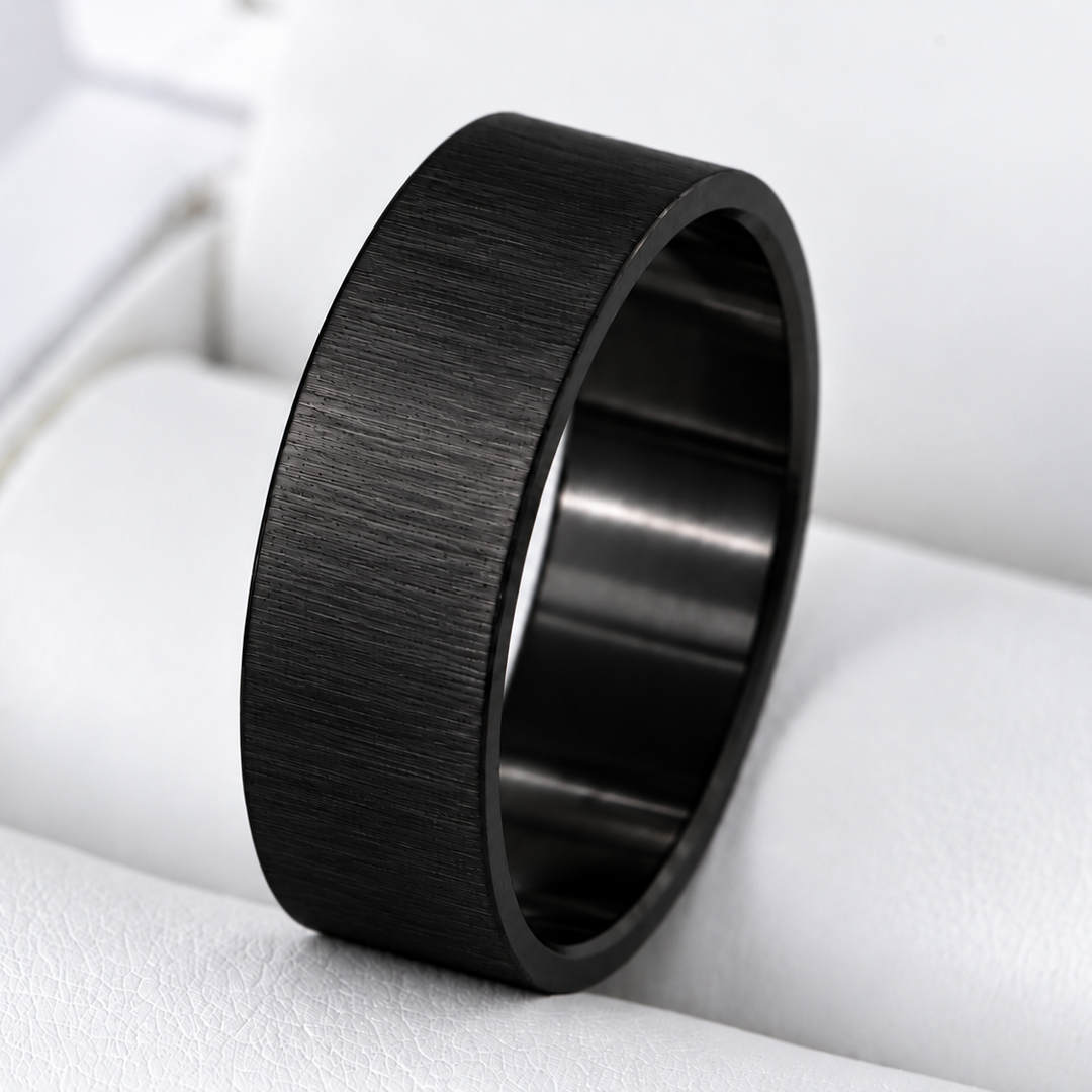 Inner ring (addon) in grey wrinkled steel for interchangeable mood ring