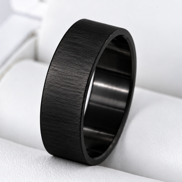 Inner ring (addon) in grey wrinkled steel for interchangeable mood ring