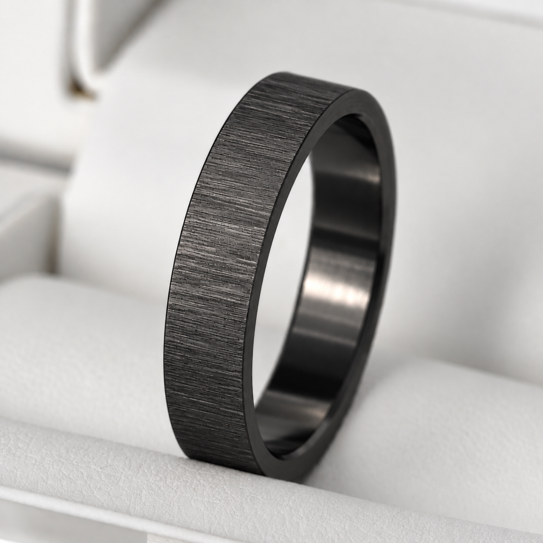 🩶 Anneau (deux tiers) en acier froissé pour bague mood interchangeable