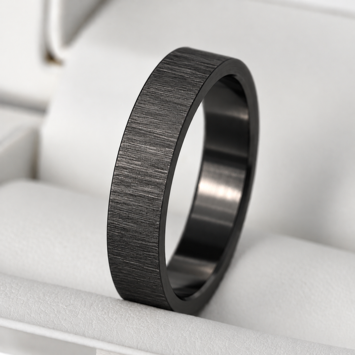 🩶 Anneau (deux tiers) en acier froissé pour bague mood interchangeable