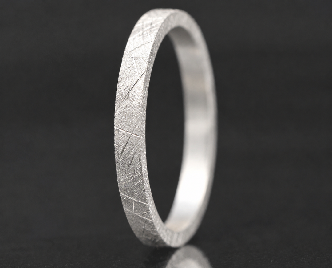 Anneau (medium) en argent 925 « Brossé » pour bague mood interchangeable