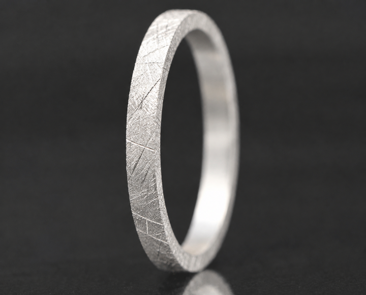 Anneau (medium) en argent 925 « Brossé » pour bague mood interchangeable